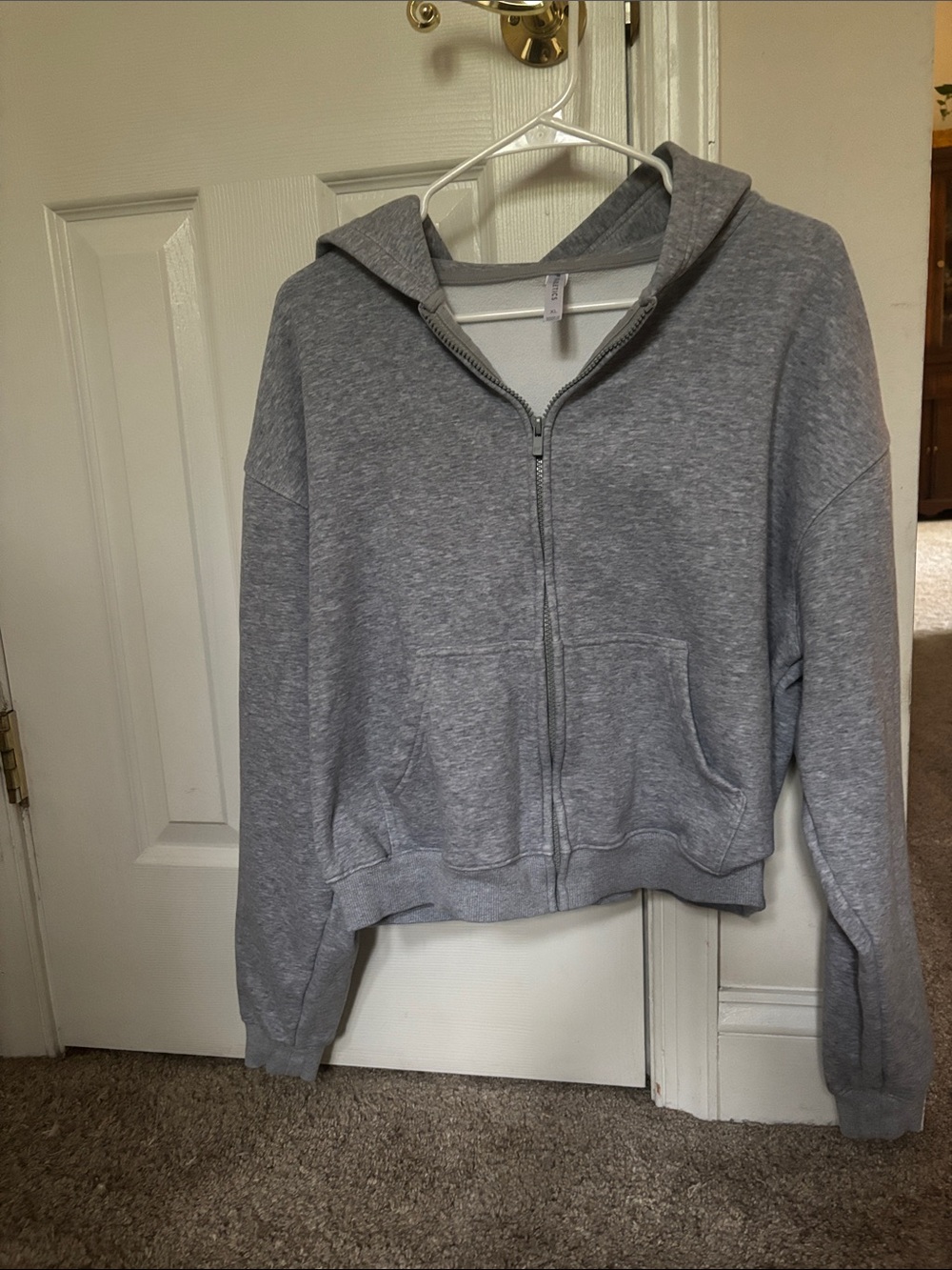 Fabletics Heather Gray Full-Zip Utility Hoodie